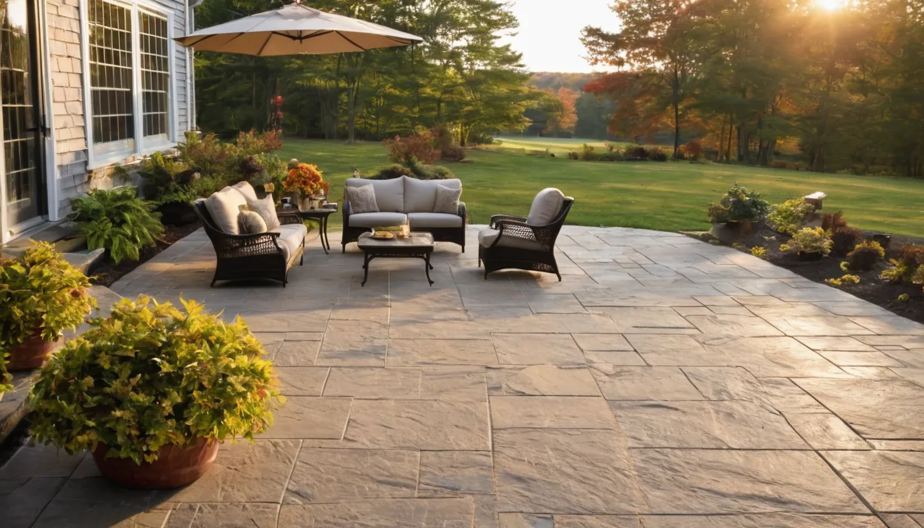 Stamped concrete patio at a home in the Shelton area